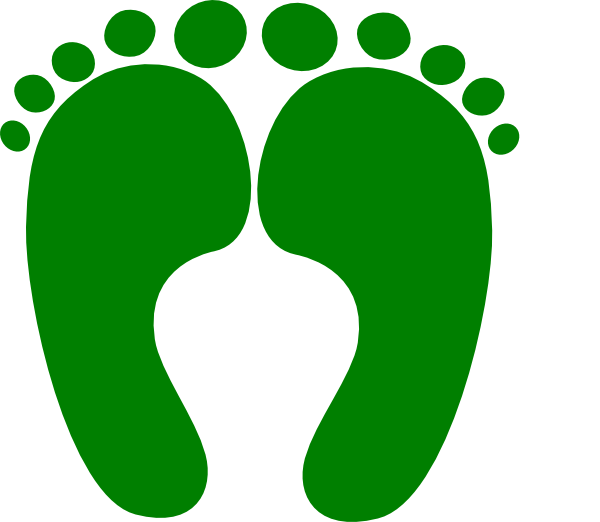Dark Green Happy Feet Clip Art At Clker - Baby Feets (600x522)