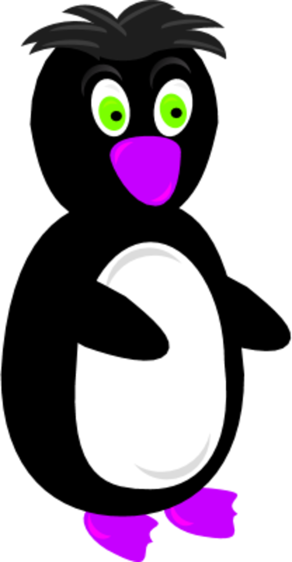 Penguin Looking Forward And Surprised - Penguin Clip Art (600x1154)