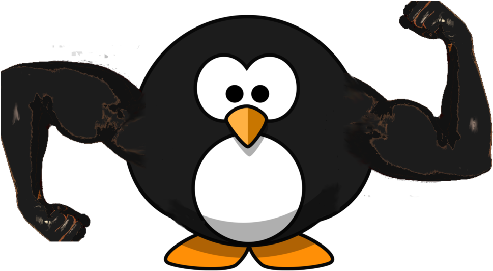 Penguin Clipart Muscular - Cartoon Penguin (1024x683)