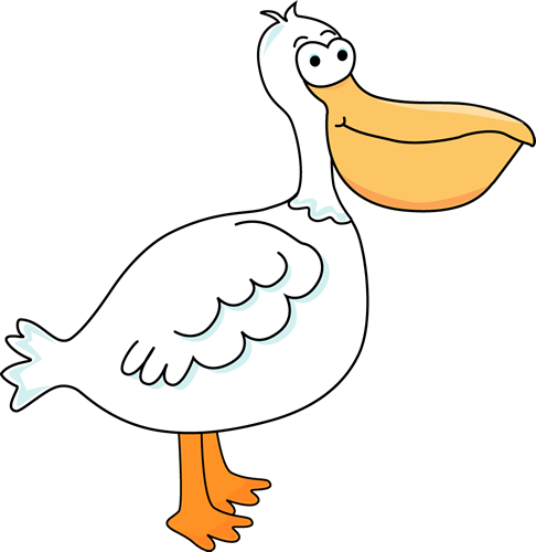 Pelican Clip Art Image - White Bird With Big Beak (486x500)