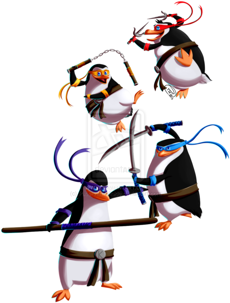 Tmnt Estilo Pinguinos De Madagascar - Penguins Of Madagascar Ninja (800x1066)