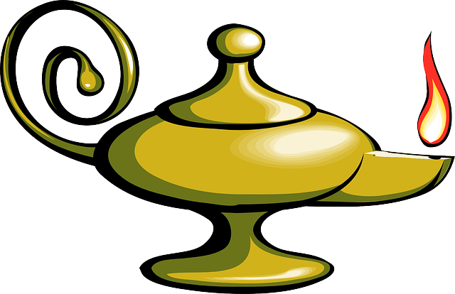 Lamp, Cartoon, Free, Magic, Lantern, Oil, Genie - Aladdin Lamp (640x414)