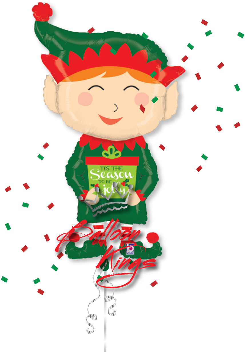 Holiday Elf - 43" Foil Shape Holiday Elf - Mylar Balloons Foil (1280x1280)