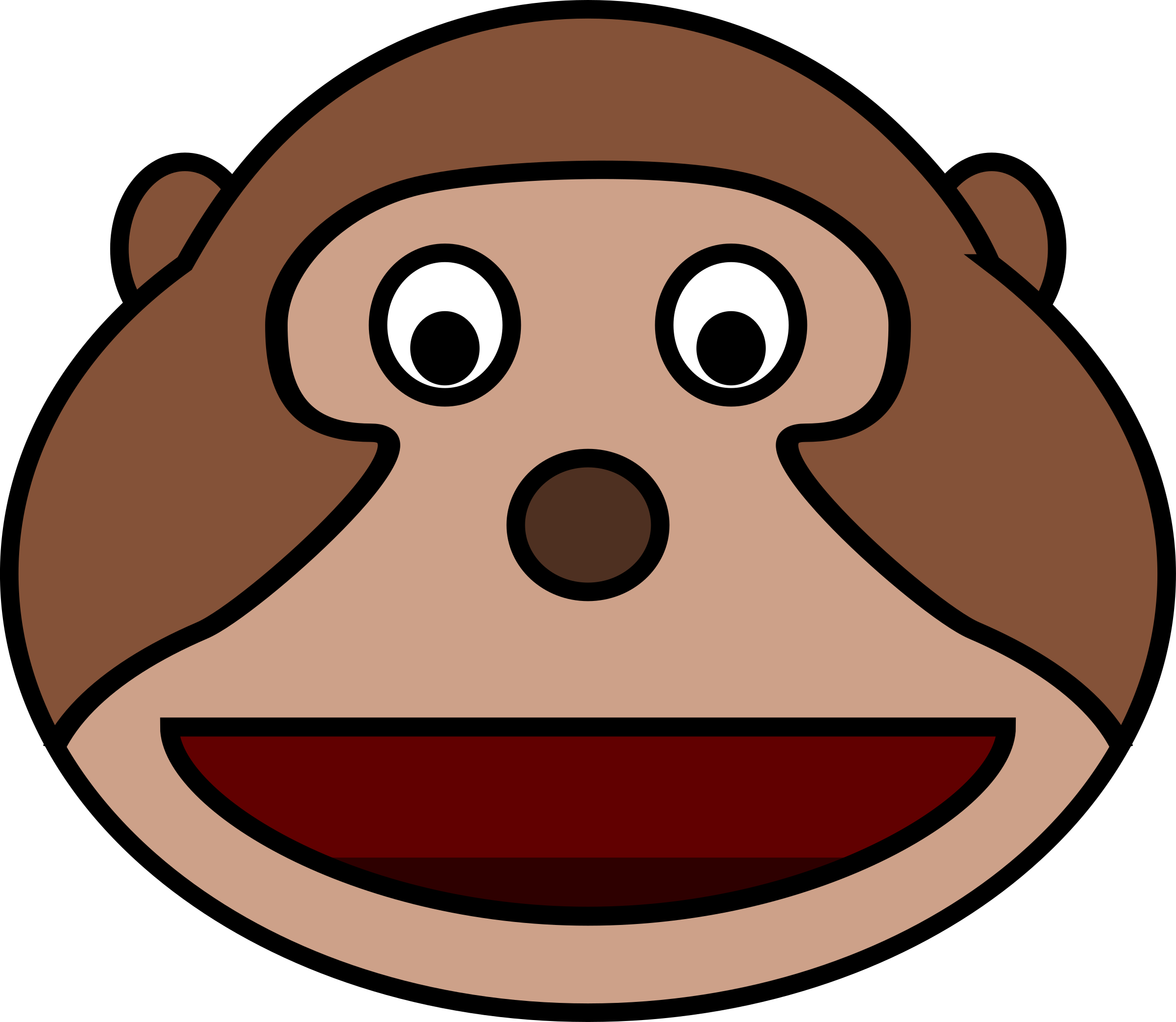 Cartoon Monkey Head Clip Art - Caras De Monos Animados (2400x2085)