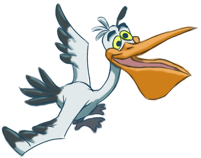 Sketch Of The Pelican In Zoofari - Cartoon (690x598)