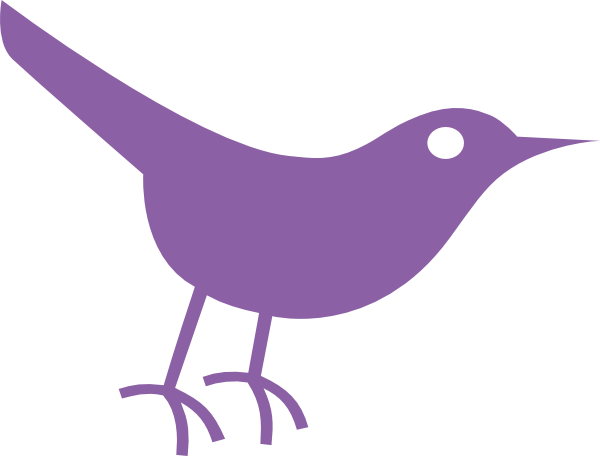 Purple Bird Clip Art - Bird Overlay (600x456)