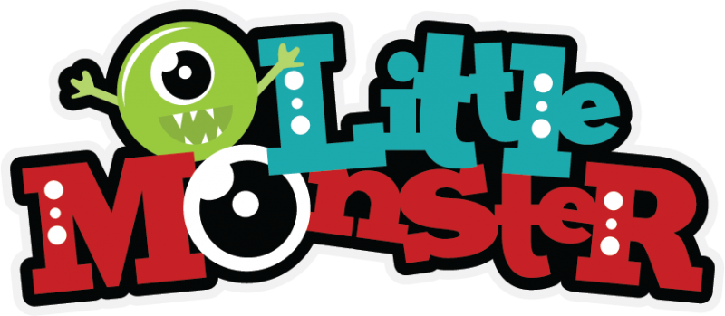 Little Monster Svg Scrapbook Title - Scalable Vector Graphics (800x349)