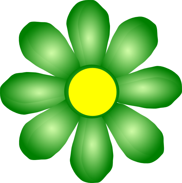 Flowers Clip Art Green (594x597)