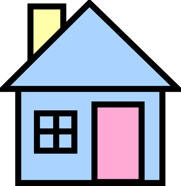 House 44 Clip Art - Houses Black And White Clipart (582x600)