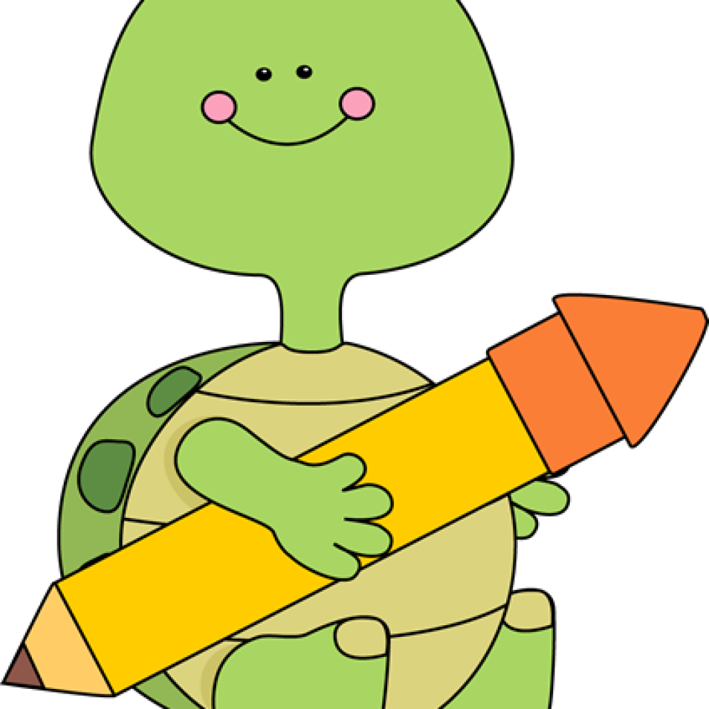 Cute Turtle Clipart Turtle Clip Art Turtle Images Animations - Turtle Cartoon With Pencil (1024x1024)