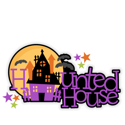 Halloween Haunted House Title Svg Scrapbook Cut File - Haunted House Cute Clipart (432x432)