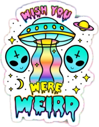 Alien Pun Aesthetic Quote Tumblr Rainbow Space Cute - Tie Dye Alien Shirt (319x411)