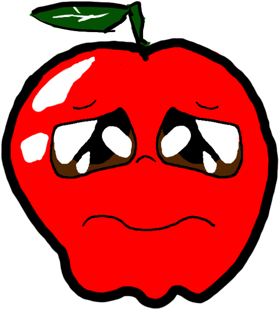 Sad Apple By Sadplz On Deviantart - Sad Apple Png (700x700)