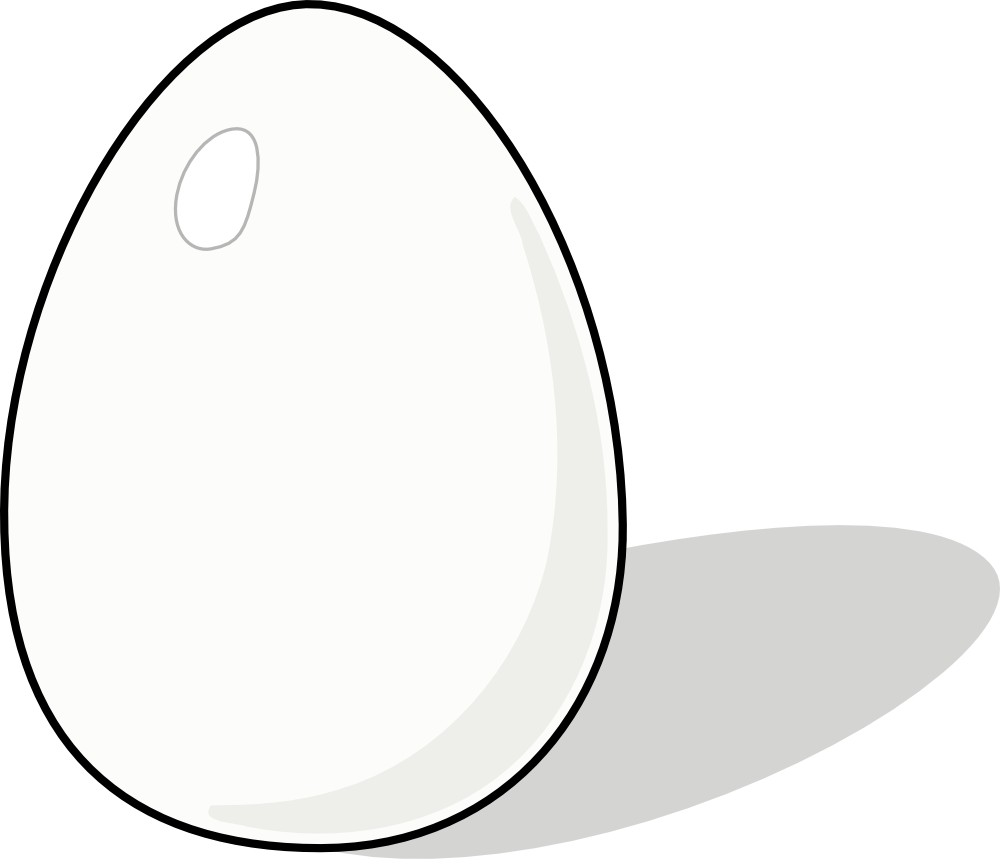 Chicken Clipart Solid Black - White Egg Cartoon (1000x859)