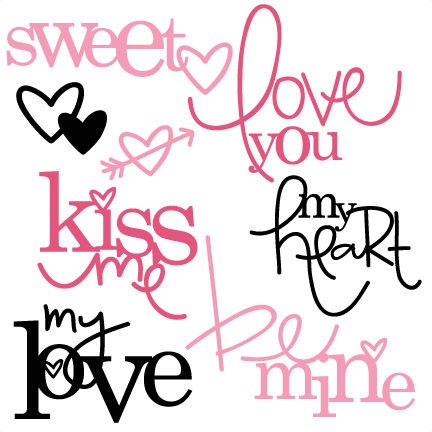Valentine Title Scrapbook Titles Svg Cutting Files - Cute Bulldog Clipart Cut Files Svg (432x432)