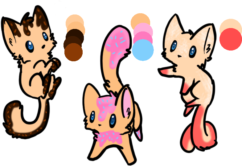 Adoptables] 2-point Doughnut Kitties By Luna950 On - Kitten (900x630)