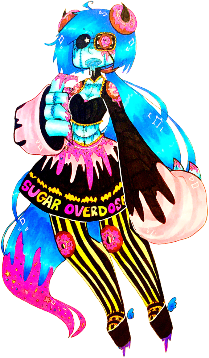 Donut Monster By Pinkcherryprincess - Doughnut (683x1169)
