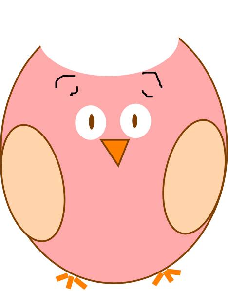 Scared Owl Clip Art At Clker - Clip Art (468x597)