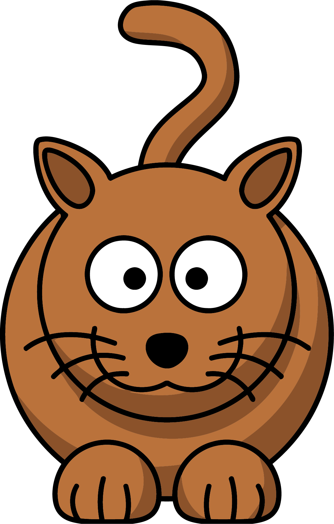 Brown Cat Clipart - Custom Cartoon Cat Shower Curtain (1116x1751)