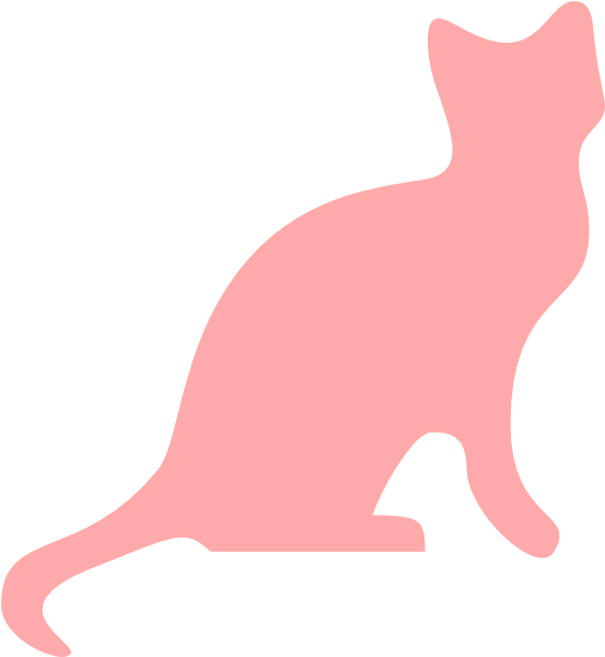 Pink Cat Silhouette Png (600x600)