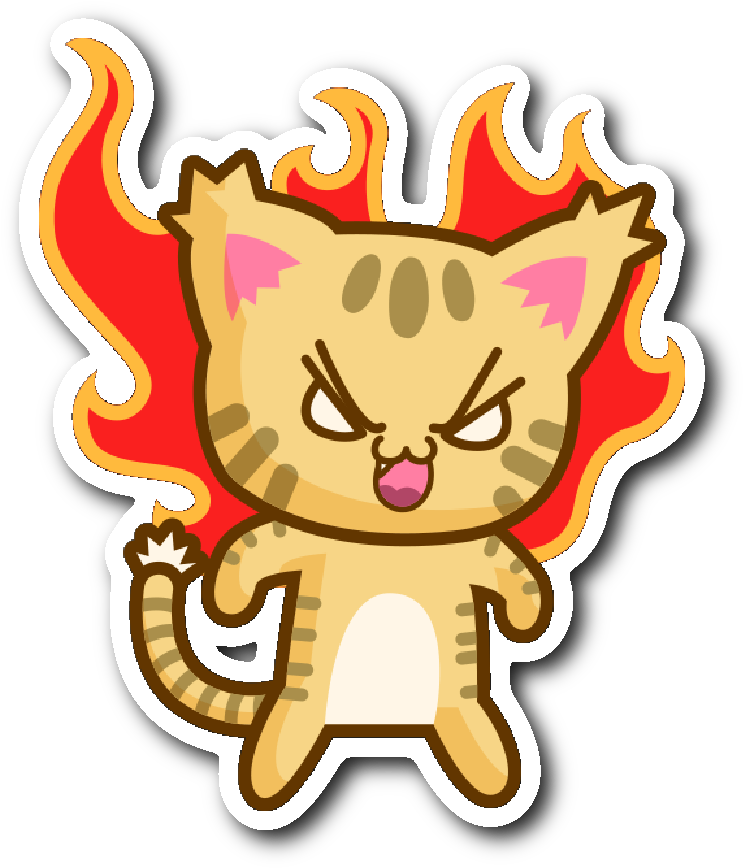 Cute Cat Stickers Series - Angry Kitty Clip Art (1064x1064)