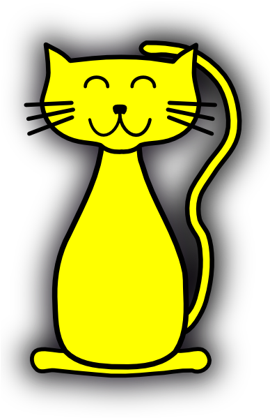 Yellow Cat Clipart - Clip Art Yellow Cat (420x598)