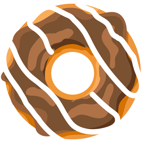 Chocolate Vanilla Doughnut Illustration - Donut Png (512x512)