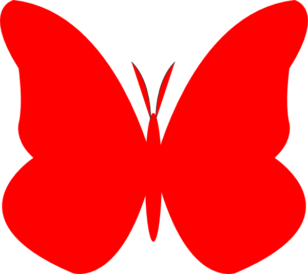 Cute Red Butterfly Clipart (2048x2048)