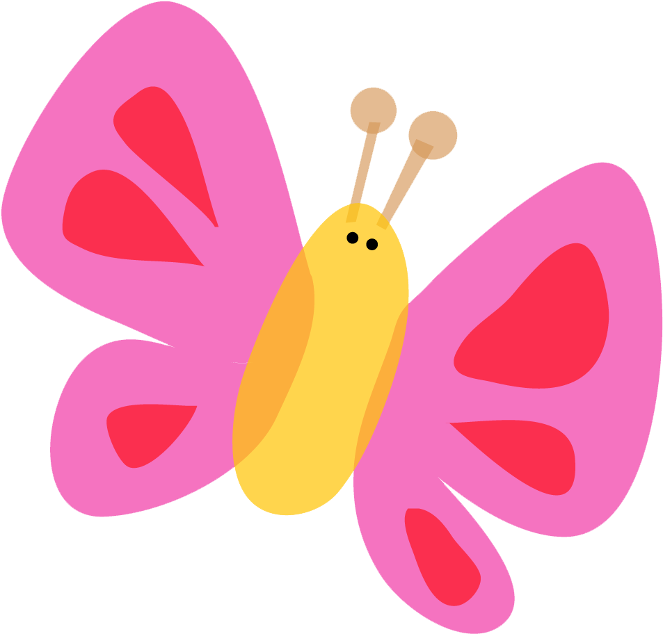 Cute Pink Butterfly Clipart - Cute Butterfly Vector Png (996x952)