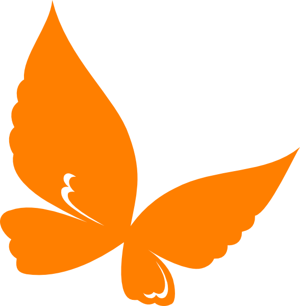 Orange Butterfly Clipart (588x599)