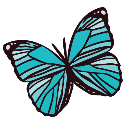 Blue Butterfly Svg Cuts Scrapbook Cut File Cute Clipart - Scalable Vector Graphics (432x432)