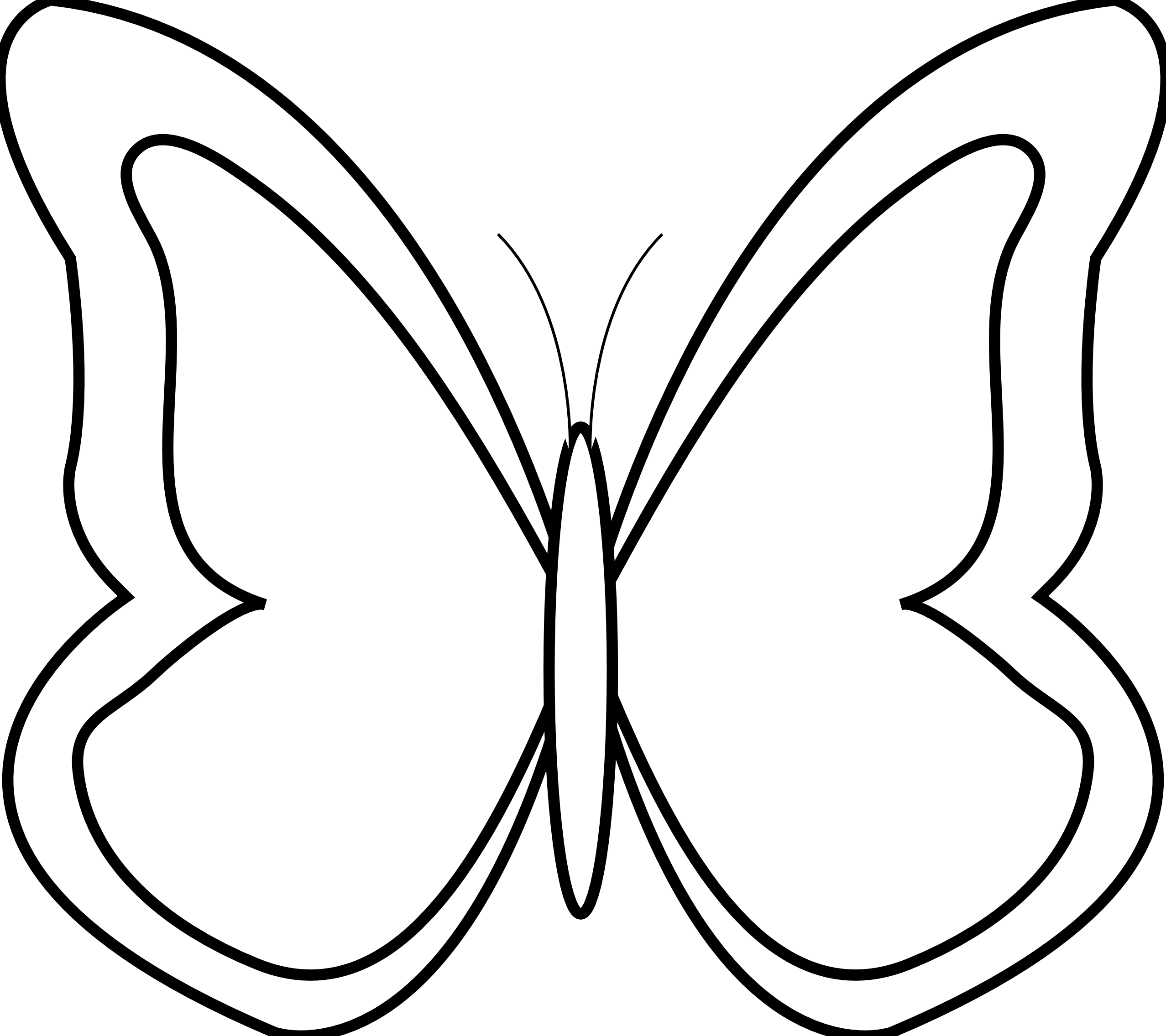 Black And White Butterfly Clip Art Medium Size - Butterfly Black And White Clip Art (2555x2271)