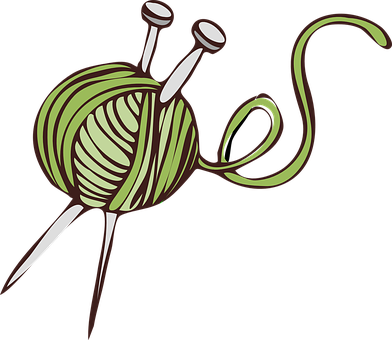 Yarn Ball Needles Wool Craft Hobby Knit St - Yarn Clip Art (392x340)