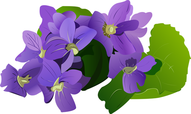 Victorian Summer Flowers Clip Art - Free Clip Art Violet (640x381)
