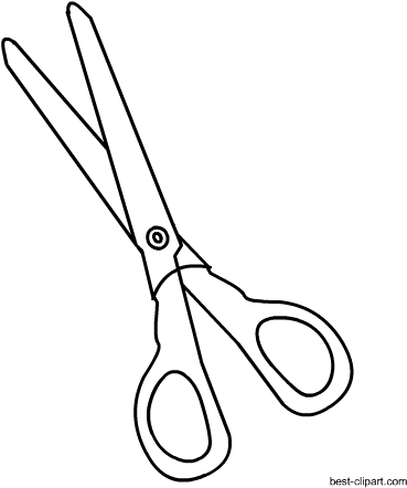 Black And White Scissors Free Clip Art - White (450x450)