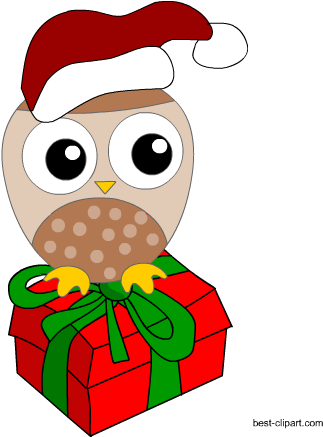 Cute Christmas Owl Clip Art Free - Clip Art (450x450)