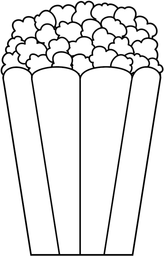 Popcorn Digi Stamp By Janettebernard - Line Art (894x894)