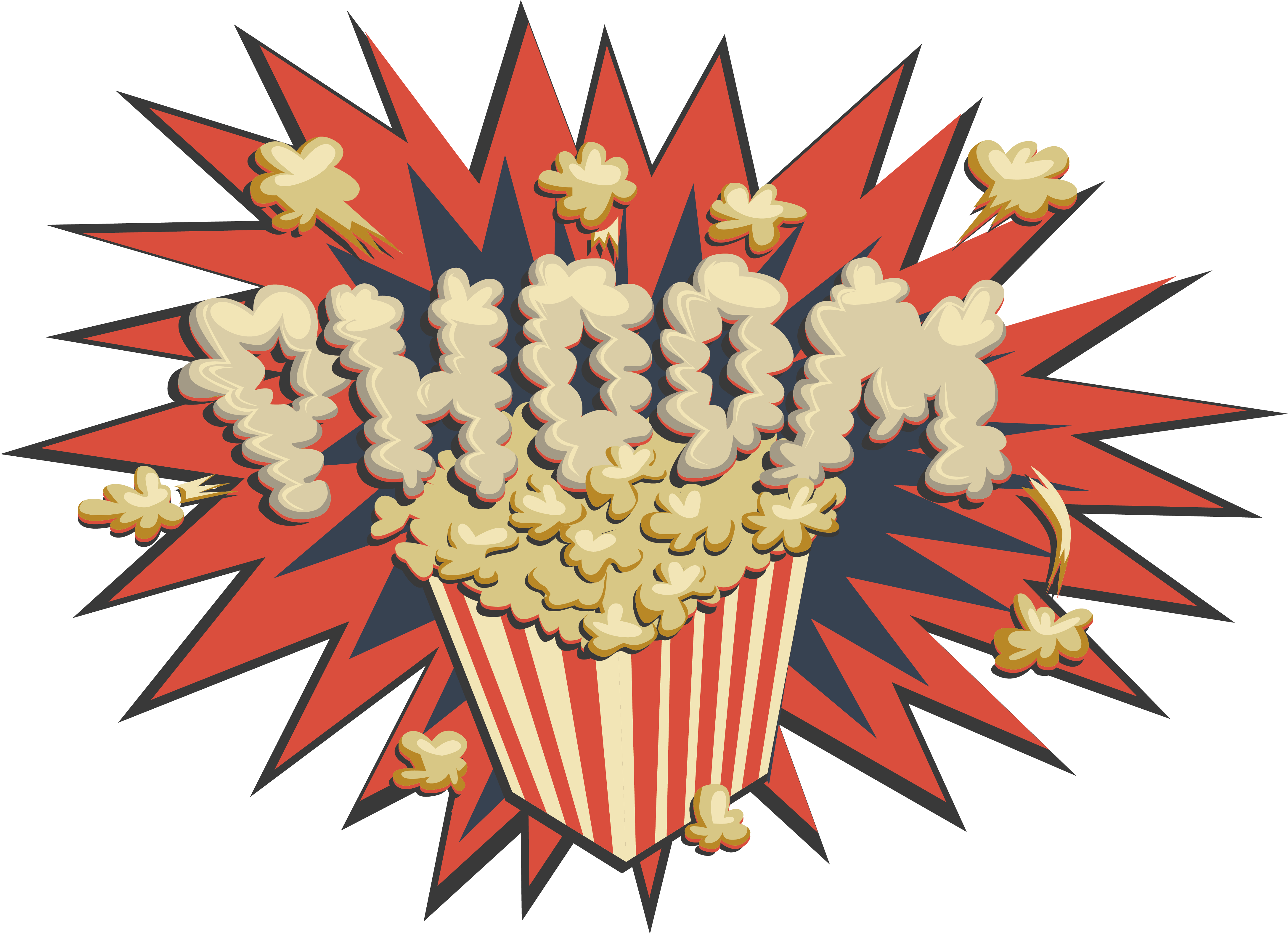 Red Popcorn Sticker - Red Popcorn Sticker (4350x3154)