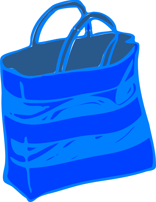 Shopping Bag Vector Clip Art - Clip Art Bag Blue (600x778)