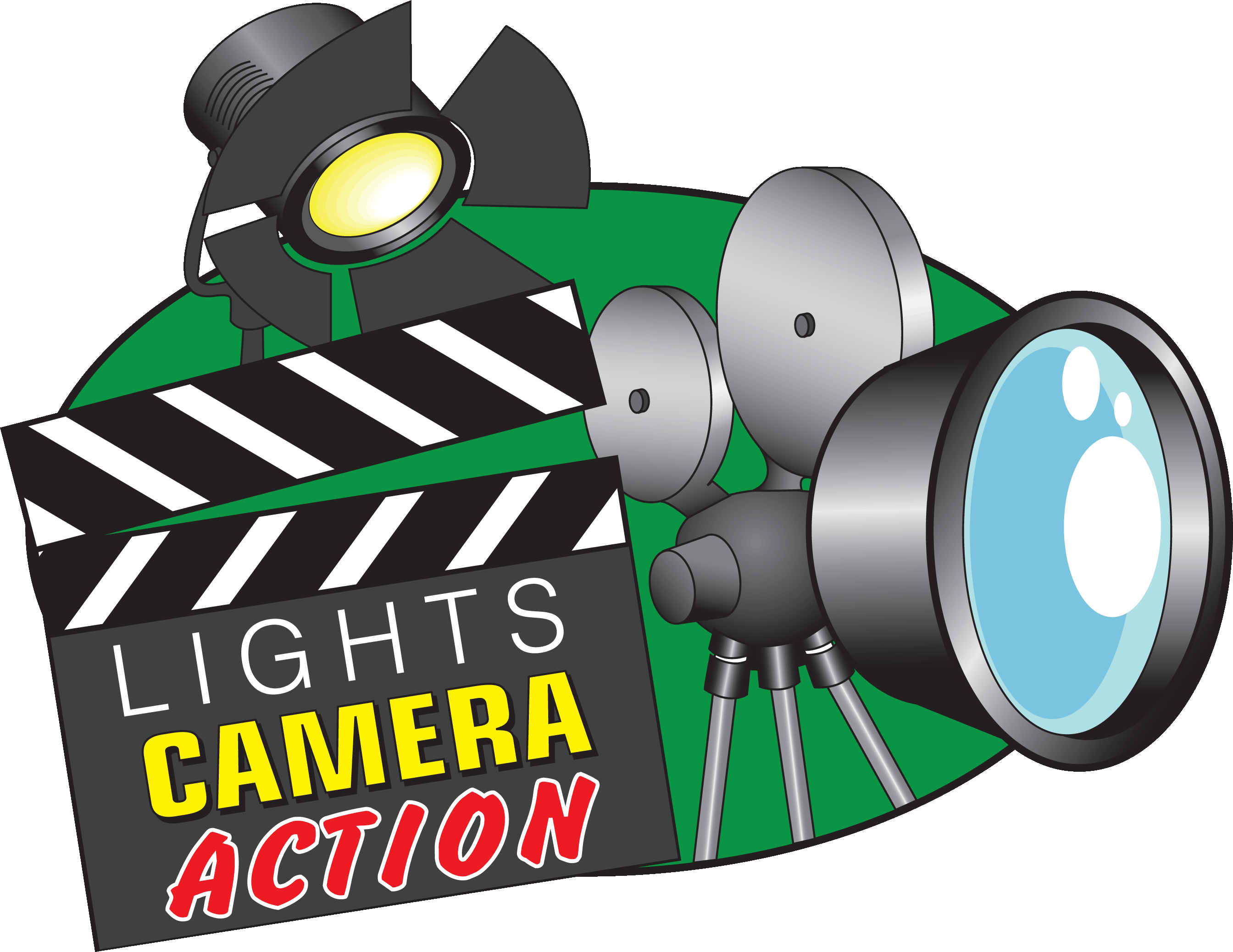 Movie Lights Clipart - Lights Camera Action Giff (2688x2076)