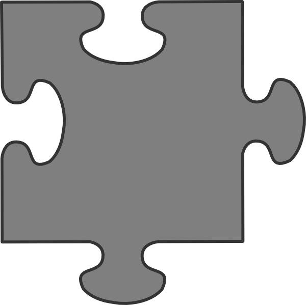 Gray Border Puzzle Piece Clip Art - Puzzle Piece Vector Free (600x599)