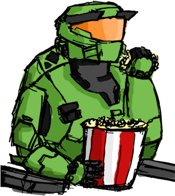 Master Chief's Popcorn By - Illustration (350x408)