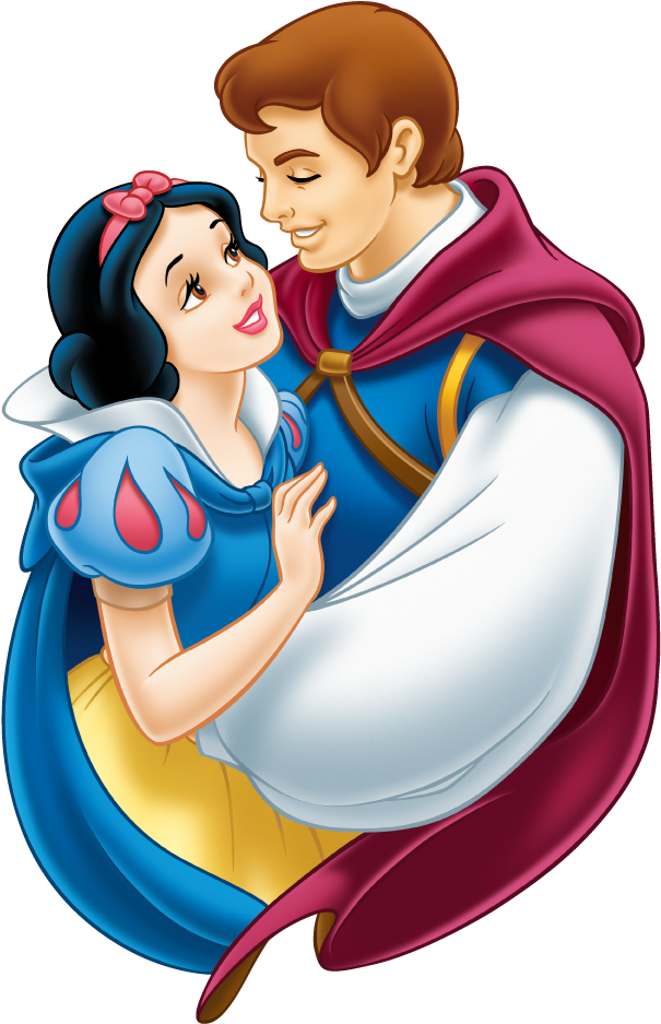 Snow White, Prince, And Dwarfs Clipart - Snow White And Prince (662x982)