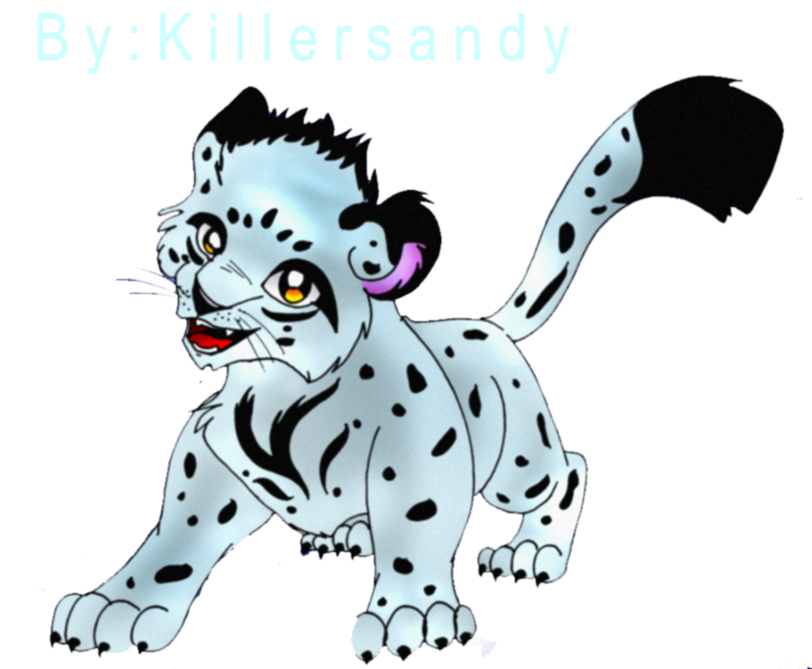 Snow Leopard Cub By Killersandy - Cartoon Snow Leopard Cub (900x761)