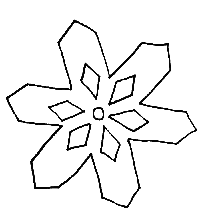 Simple Snowflake Coloring Pages - Line Art (700x771)