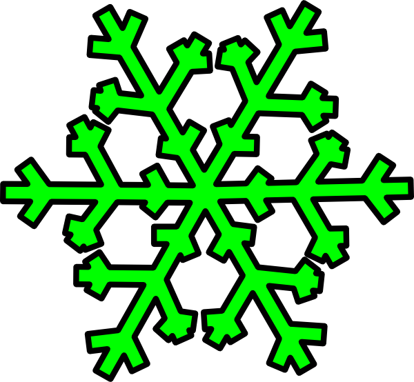 Green Snowflake Clipart (600x554)