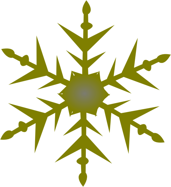 Solid Snowflake Clipart - Gold Snow Flake Clipart (546x597)