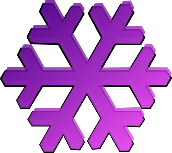 Purple Snowflake Clip Art - Clip Art Purple Snowflake (600x533)