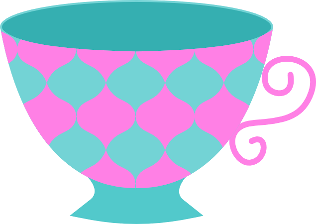 Say Hello - Tea Cups From Alice In Wonderland Clipart (635x450)