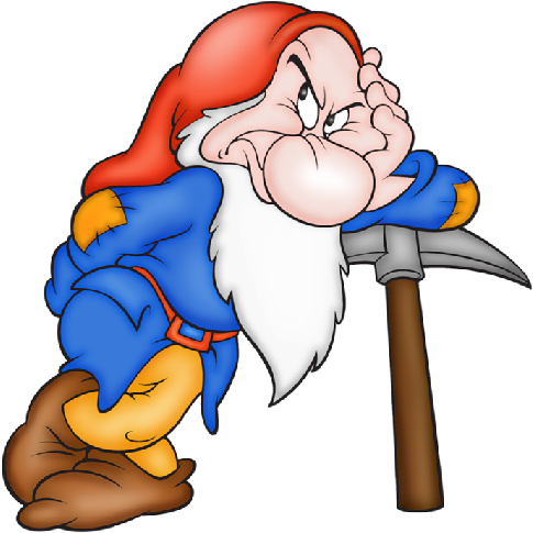 Grumpy Dwarf Leaning Pick - Seven Dwarfs Grumpy (500x500)